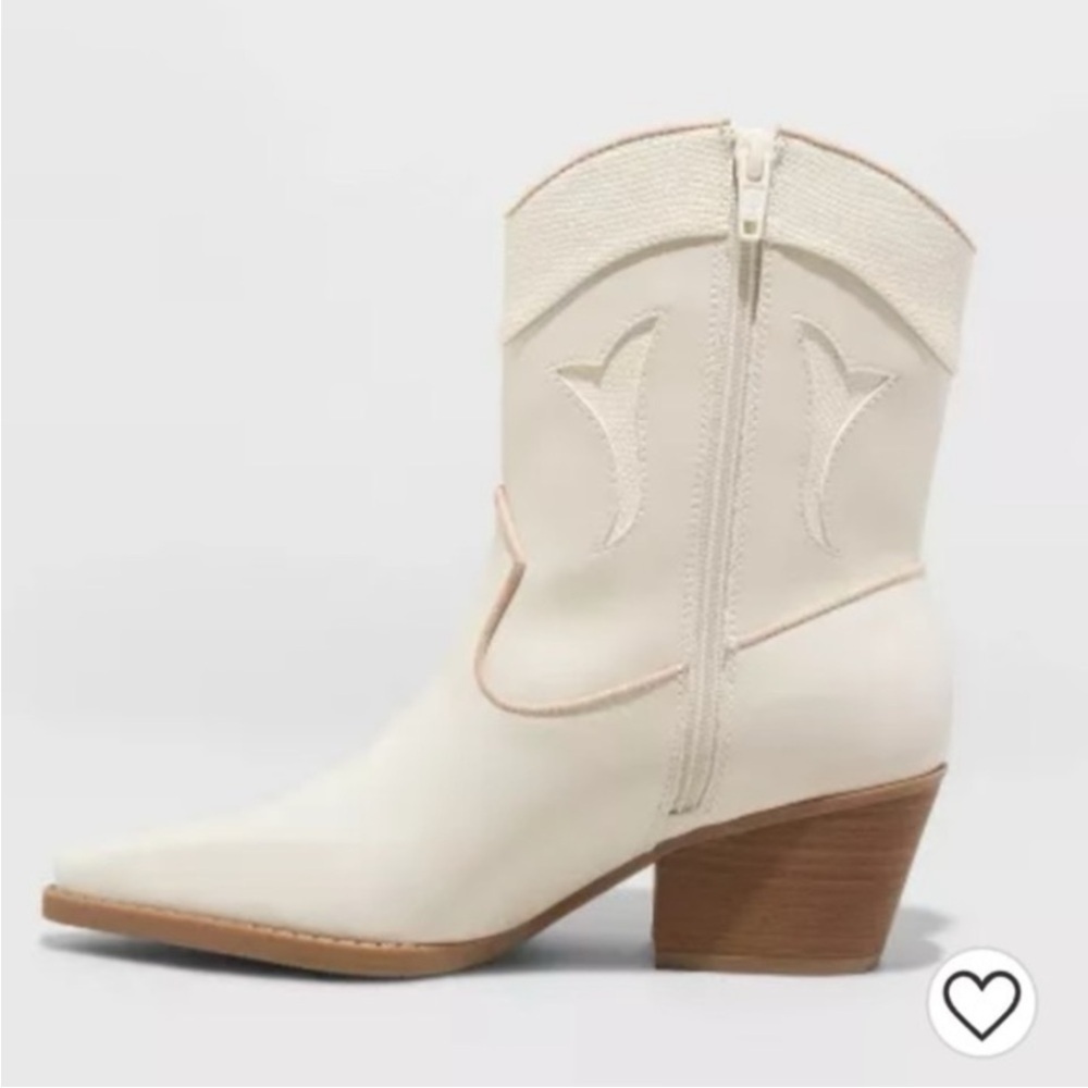 NWT UNIVERSAL THREAD OFF WHITE SHANA WESTERN BOOTS WOMEN 10 - Picture 2 of 11